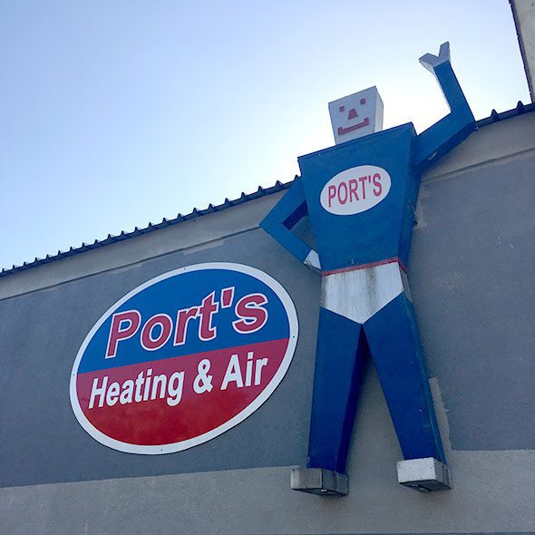 Port's Heating & Air | Sign on building of Port's Heating & Air